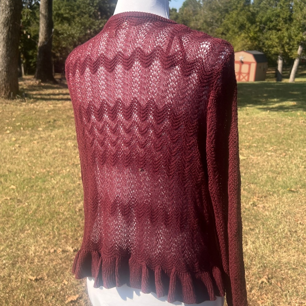 Knox Rose | Maroon Open-Front Cardigan…..101B - Picture 5 of 13